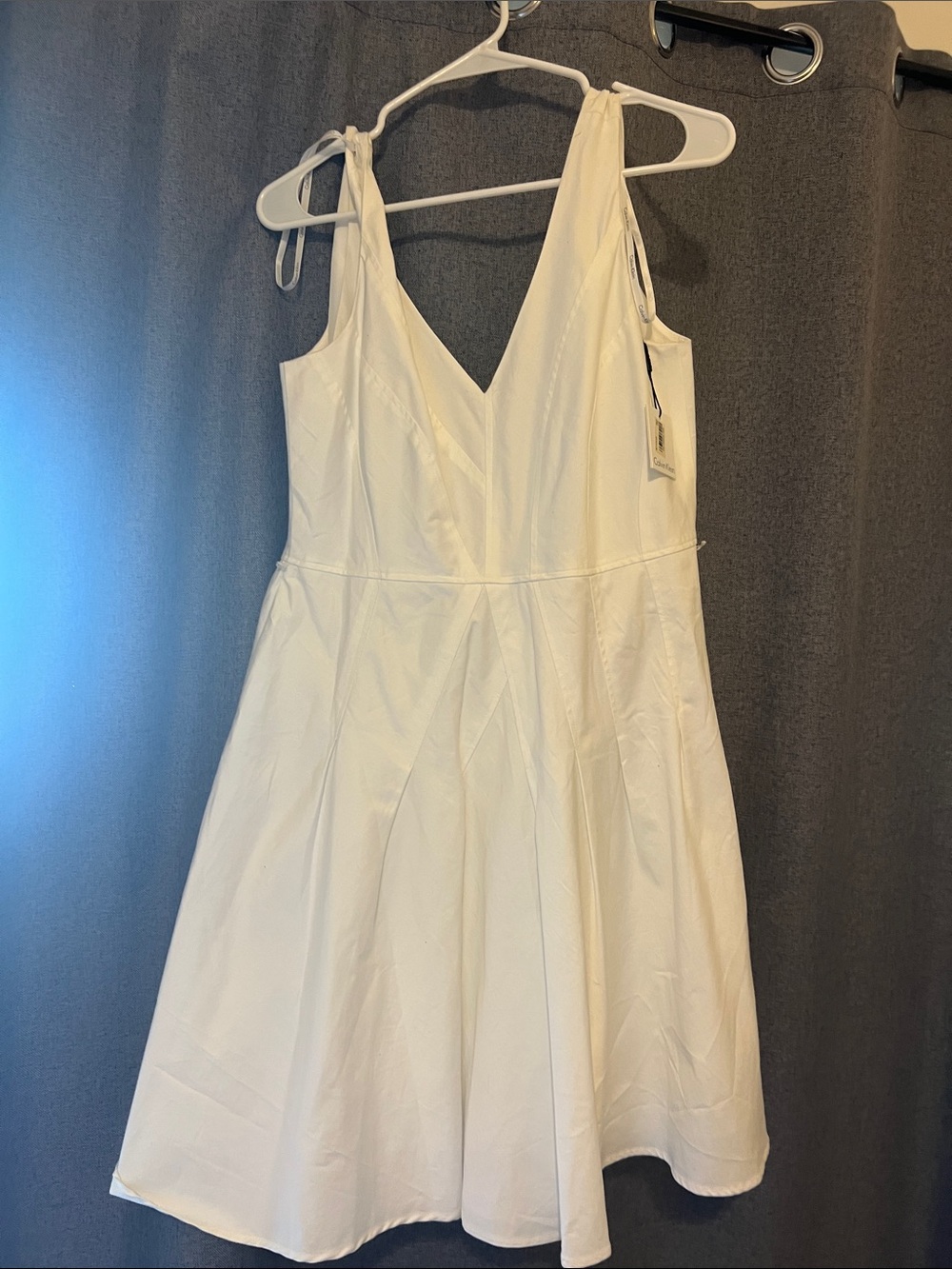 Calvin Klein V-Neck White Mini Dress NWT